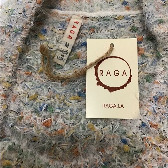 RAGA Crewneck Sweater Neutral Pullover Knit Confetti New Size Medium - Picture 6 of 7